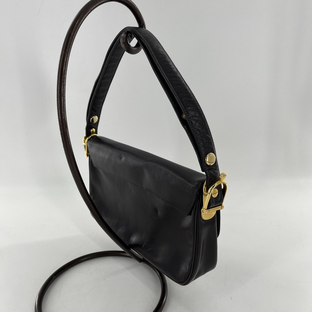 Vintage MCM Susan Gail Leather Shoulder Bag Rare Gold Spur Accents Quiet Luxury - Picture 6 of 16